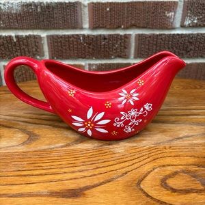 Temptations Red Old World Floral Lace Gravy Boat Only Replacement piece